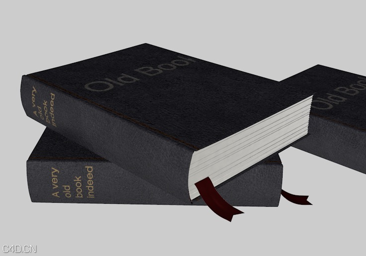 一本很厚的旧书C4D模型 books 3d models