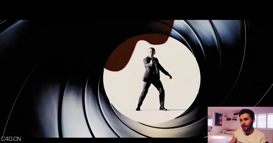 C4D创建一个螺旋场景 Tutorial - Create the James Bond Gun Barrel In Cinema 4D