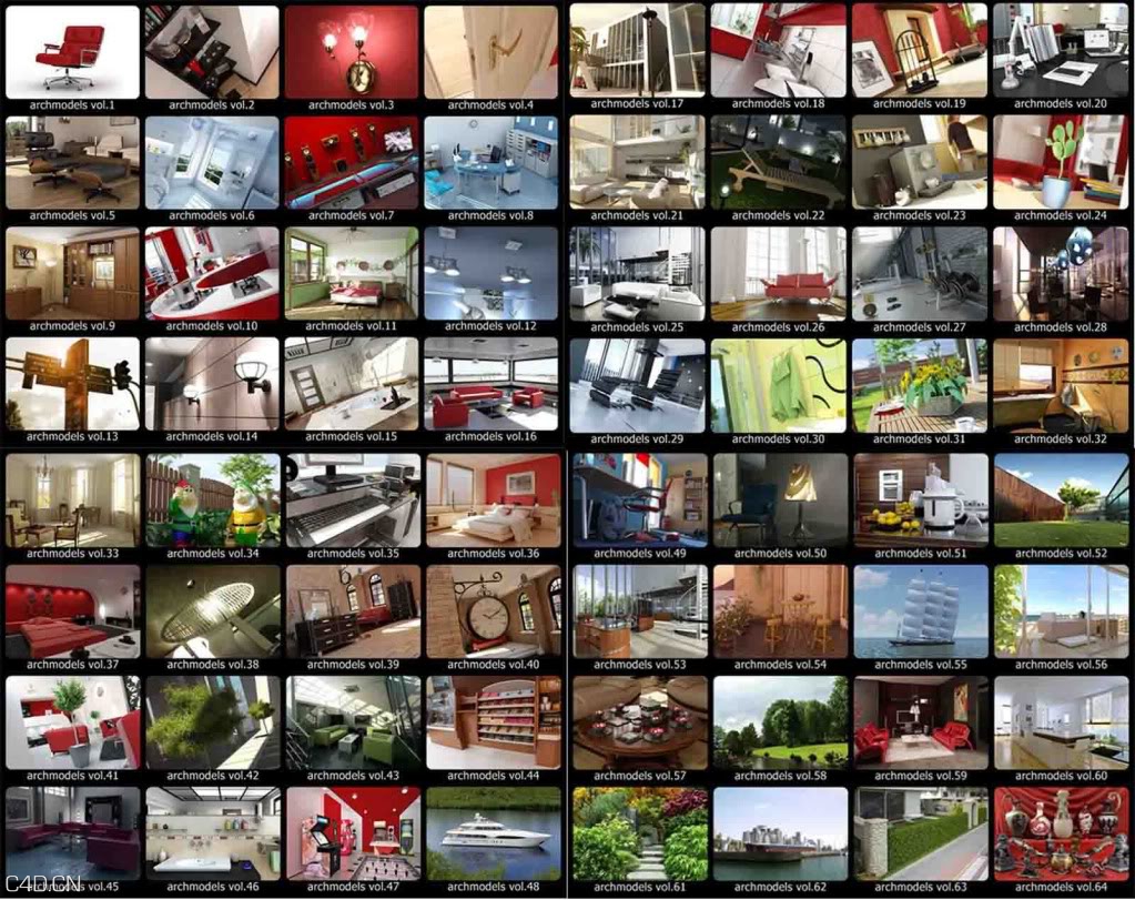 1-131集3Dmax单体模型Evermotion Archmodels 极度模型100G