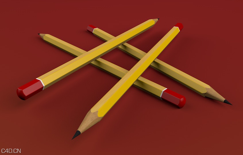 红头铅笔C4D模型 Pencil 3D model - C4D之家 - cinema4d_ 2015-01-09 21.41.03.jpg