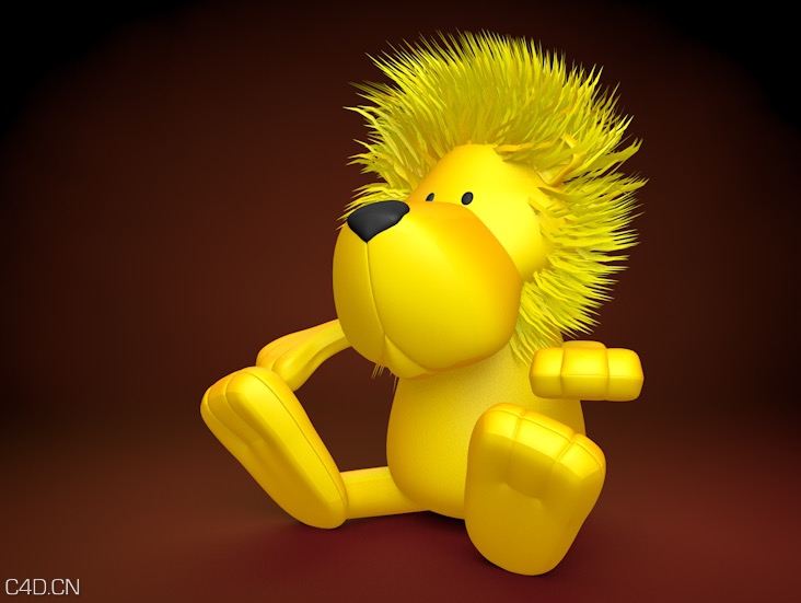 卡通狮子C4D模型 Cartoon lion 3D model