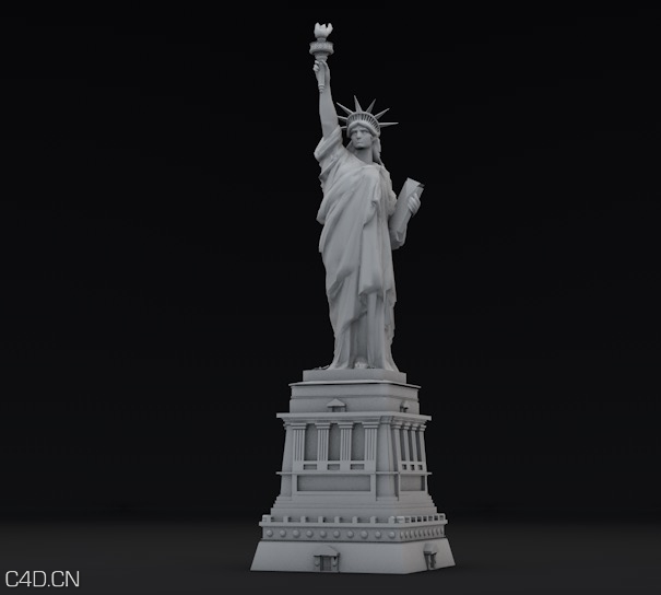 自由女神像雕塑C4D模型 The statue of liberty 3D model - C4D之家 - cinema4d_ 2015-01-15 11.51.17.jpg