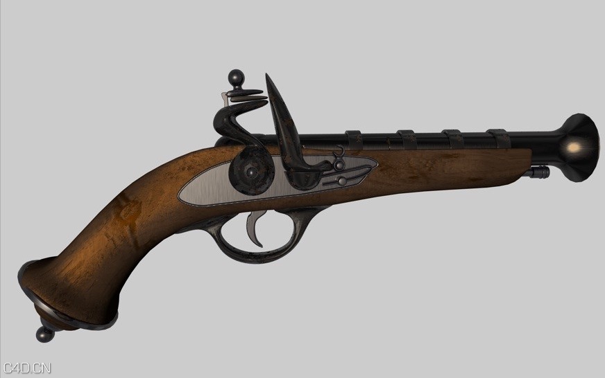 洋手枪C4D模型 The pistol 3D model - C4D之家 - cinema4d_ 2015-01-16 21.57.54.jpg