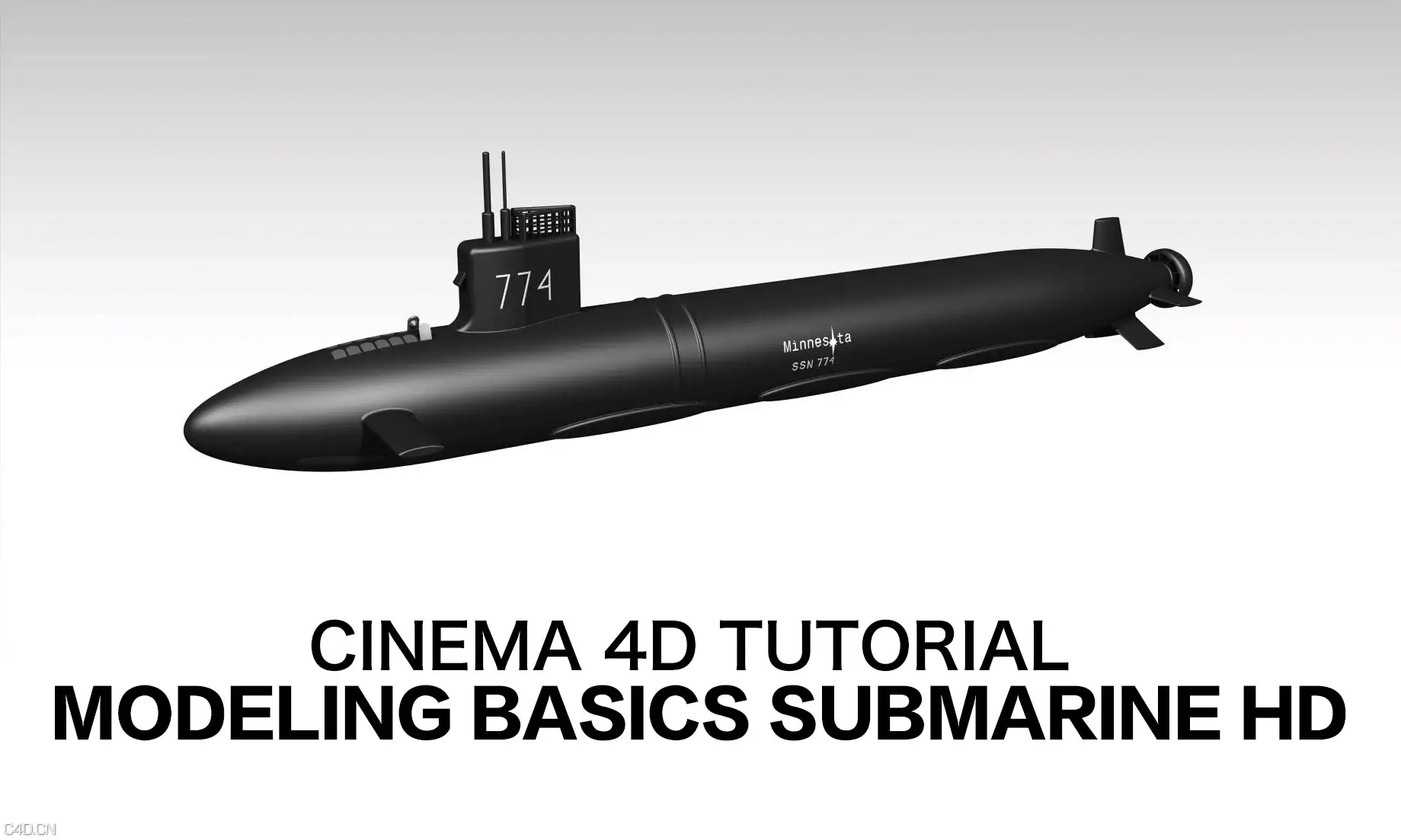 潜水艇C4D建模教程 Cinema 4D Tutorial Modeling Basics Submarine HD