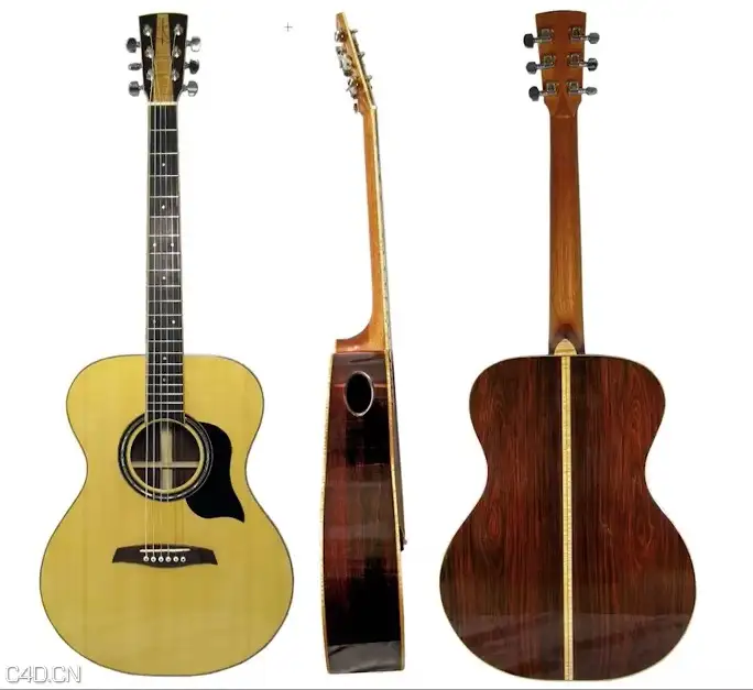 C4D吉它建模视频教程 Cinema 4D Video Tutorial- Model Guitar