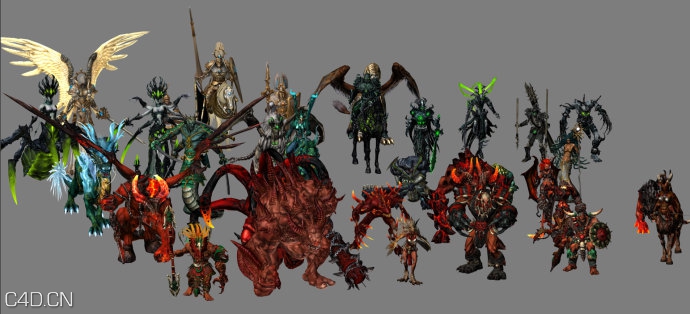 6全套《英雄无敌》种族次时代3D模型合集（含贴图） - C4D之家 - showpic.jpeg