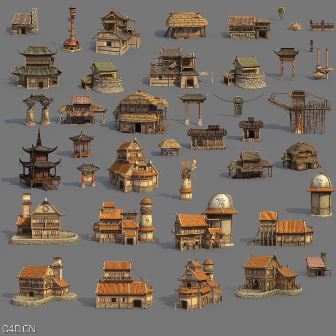 游戏模型：《剑灵》实用场景3D模型合集 - C4D之家 - showpic-3.jpeg