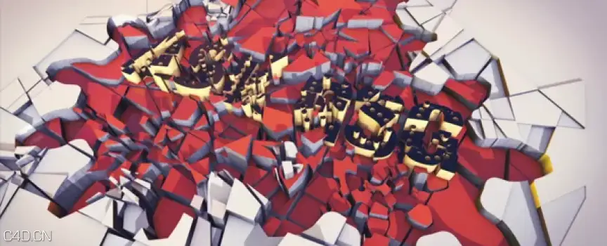 CINEMA4D文本分裂动画 Animated Broken Up Text and Geometry
