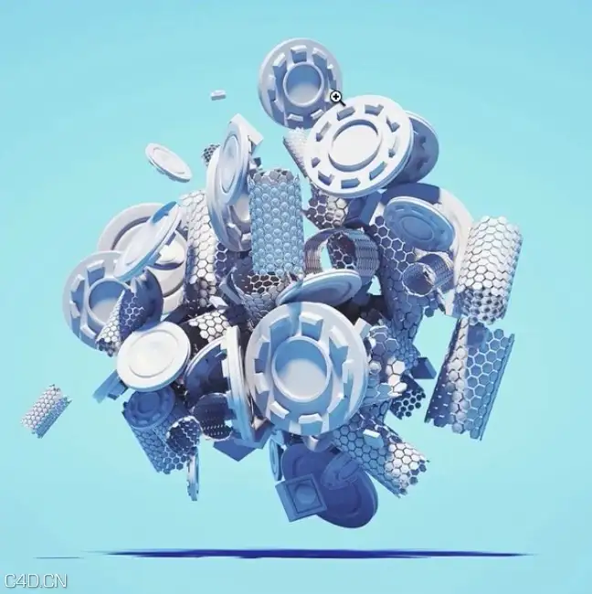 CINEMA4D随意的堆砌物体 AskGSG 9: Abstract Mograph Top-Lit Pile Of Stuff Thing