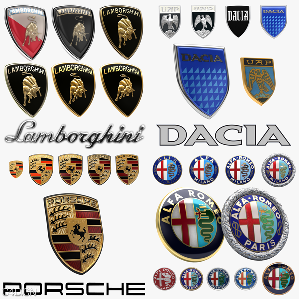 四款汽车车标C4D模型 Emblems - C4D之家 - OgjbAP5.png