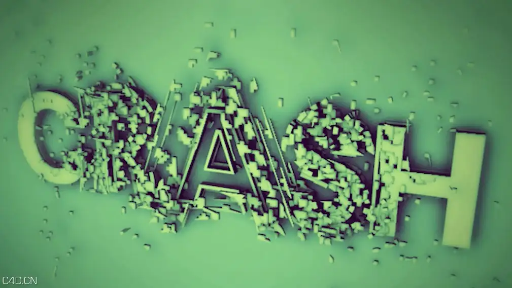 C4D创建简单的文字破碎效果视频教程 Font Crash
