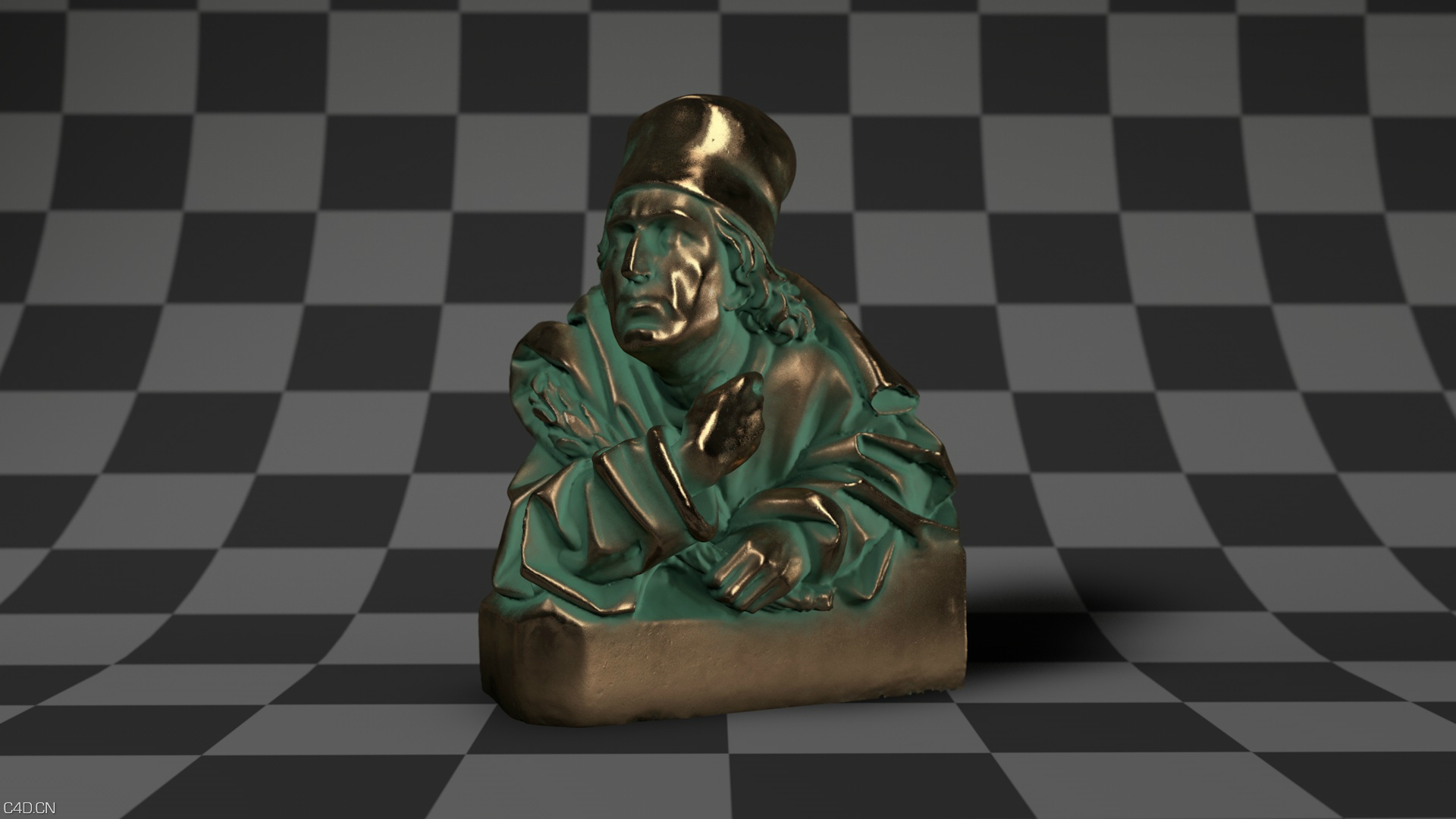 3D 石膏像模型下载 带青铜材质 - C4D之家 - 青铜材质.jpg