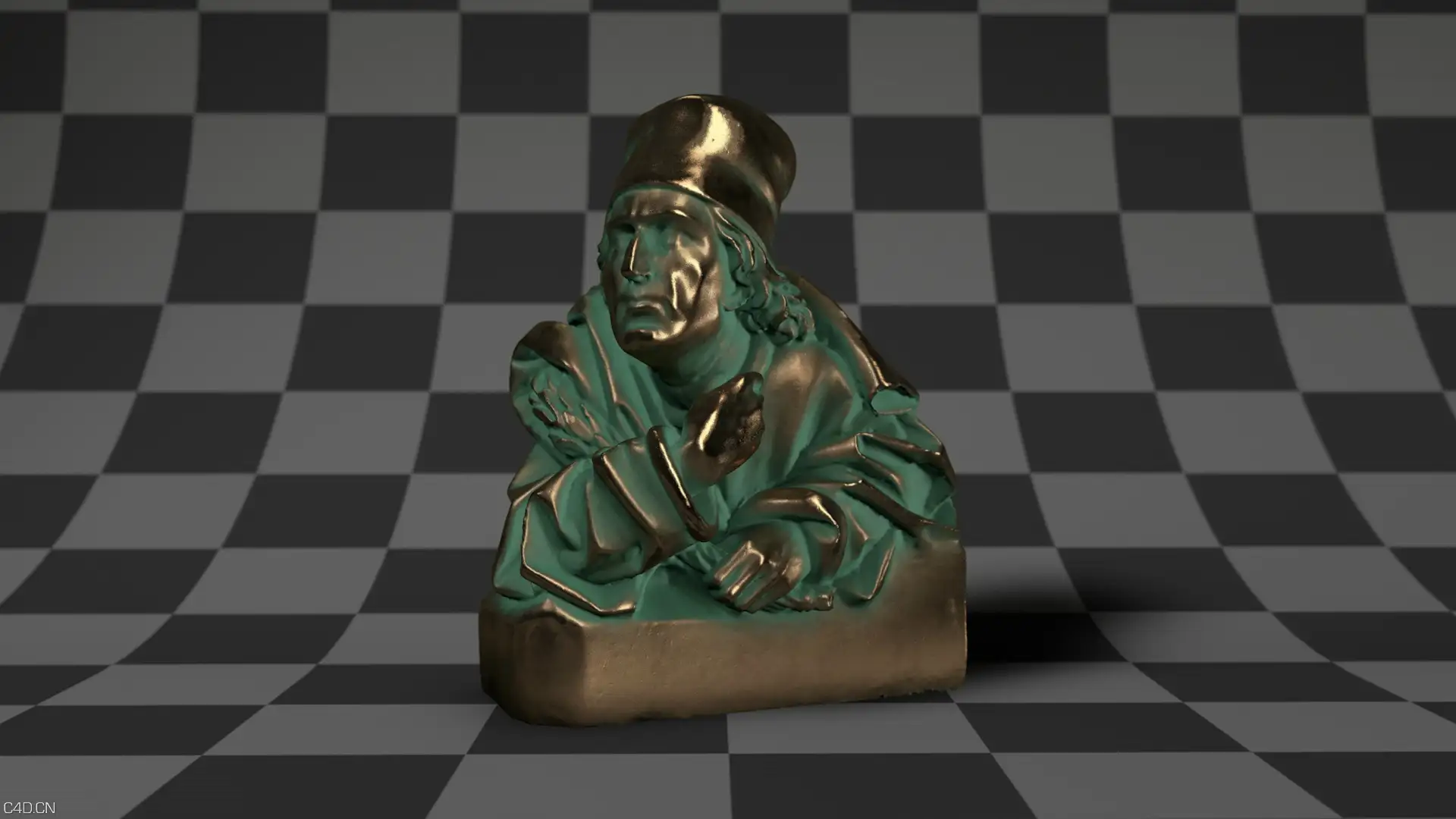 3D 石膏像模型下载 带青铜材质 - C4D之家 - 青铜材质.jpg