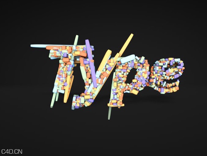 C4D粒子文字变换动画中文教程