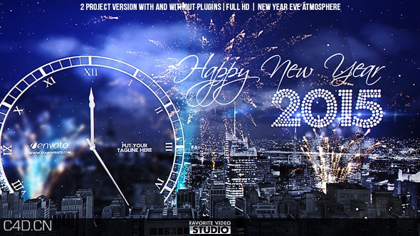 AE模板-新年烟花摩天轮倒J时 VideoHive New Year Eve Countdown