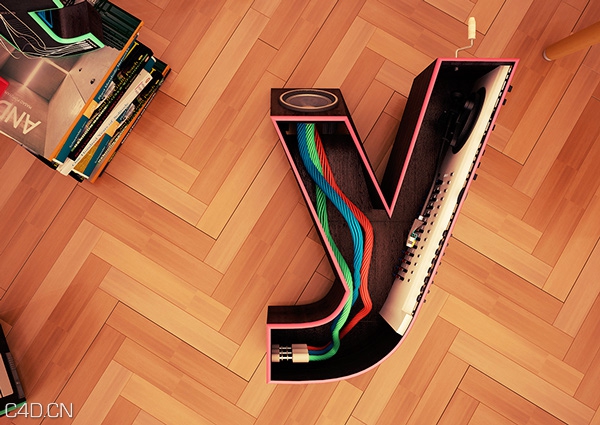 C4D作品欣赏：创意字母 Play it fuck´n loud!