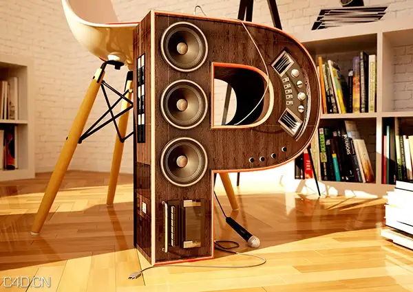C4D作品欣赏：创意字母 Play it fuck´n loud! - C4D之家 - 1c116815cf48f2e95774d6b6f9b648a9.jpg