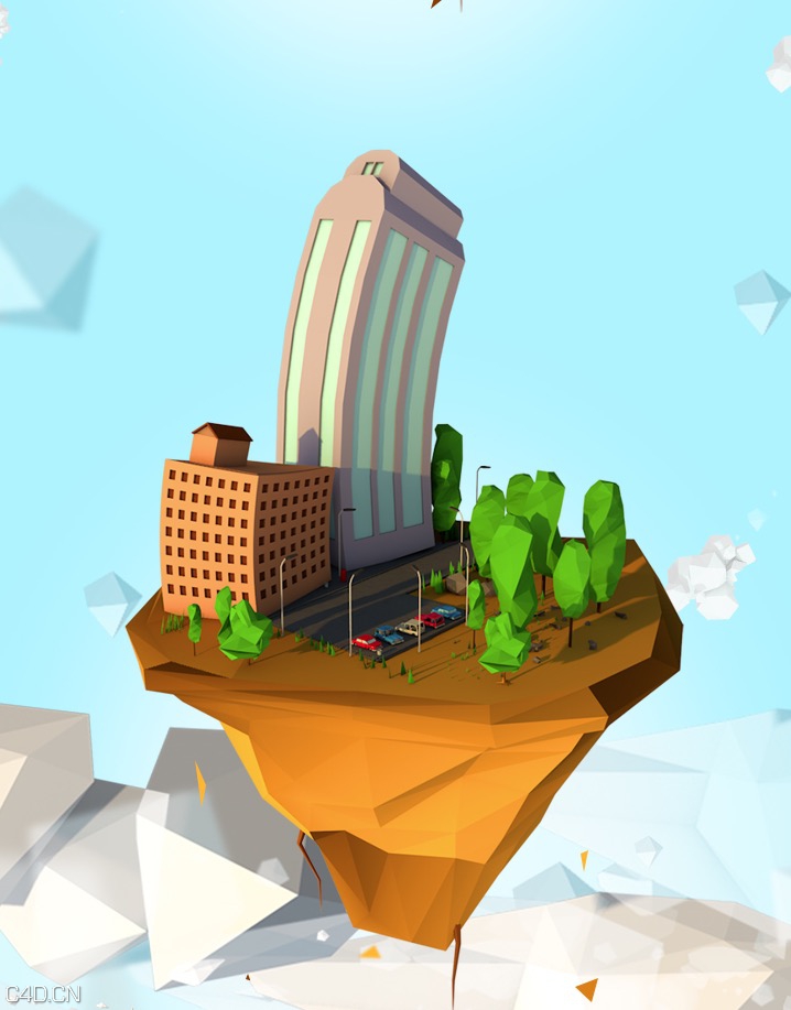 C4D作品欣赏：低面多边形场景模型 Islands - C4D之家 - cinema4d_ 2015-01-23 23.30.28.jpg