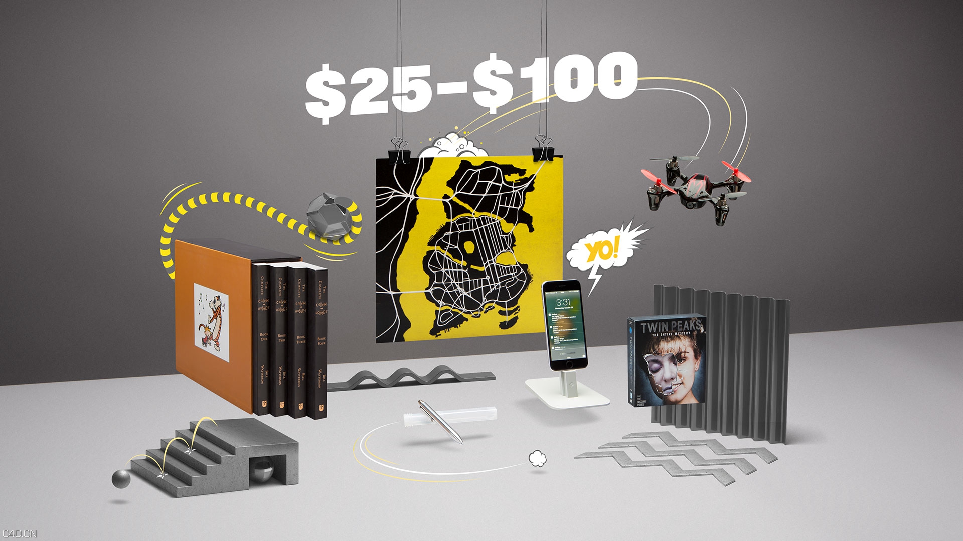 C4D作品欣赏：THE VERGE 2014 HOLIDAY GIFT GUIDE - C4D之家 - main-02.jpg