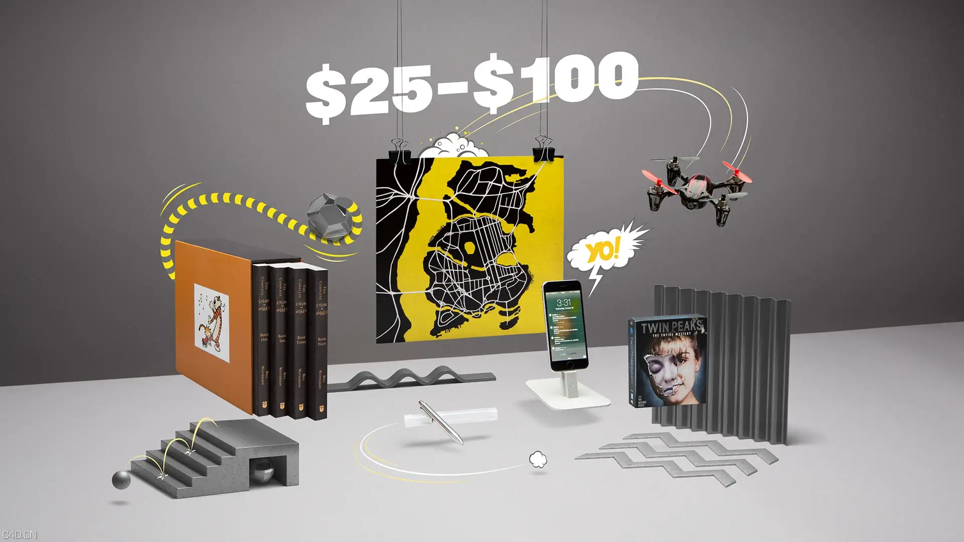 C4D作品欣赏：THE VERGE 2014 HOLIDAY GIFT GUIDE - C4D之家 - main-02.jpg