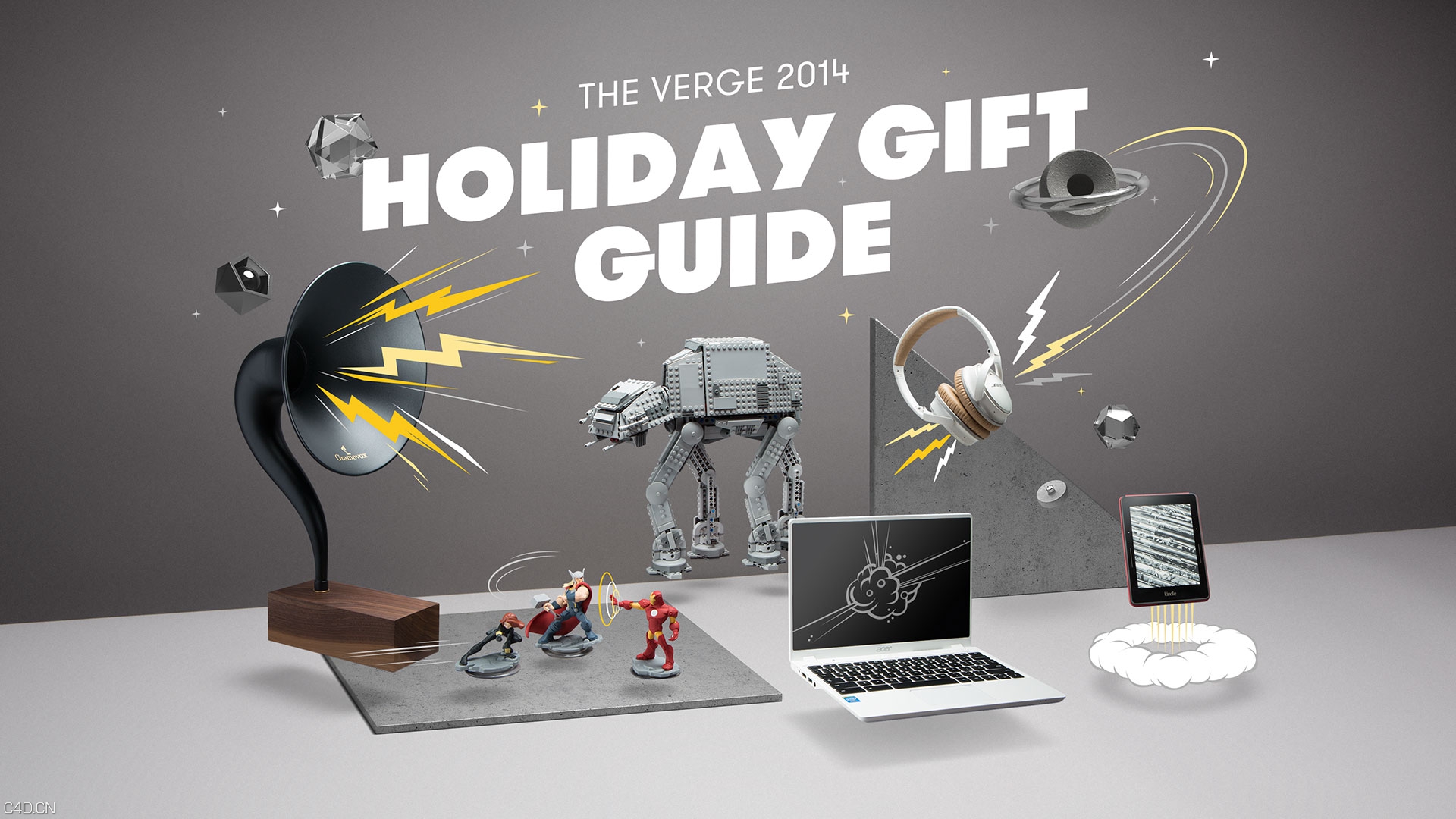 C4D作品欣赏：THE VERGE 2014 HOLIDAY GIFT GUIDE - C4D之家 - main-01.jpg