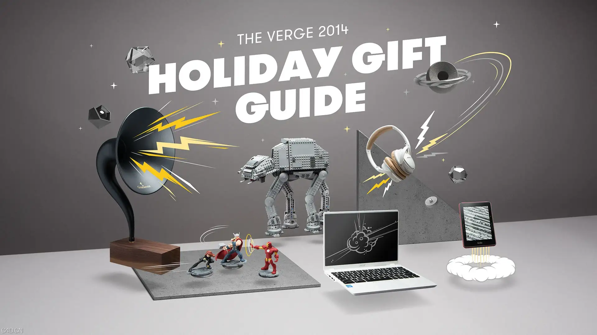 C4D作品欣赏：THE VERGE 2014 HOLIDAY GIFT GUIDE - C4D之家 - main-01.jpg