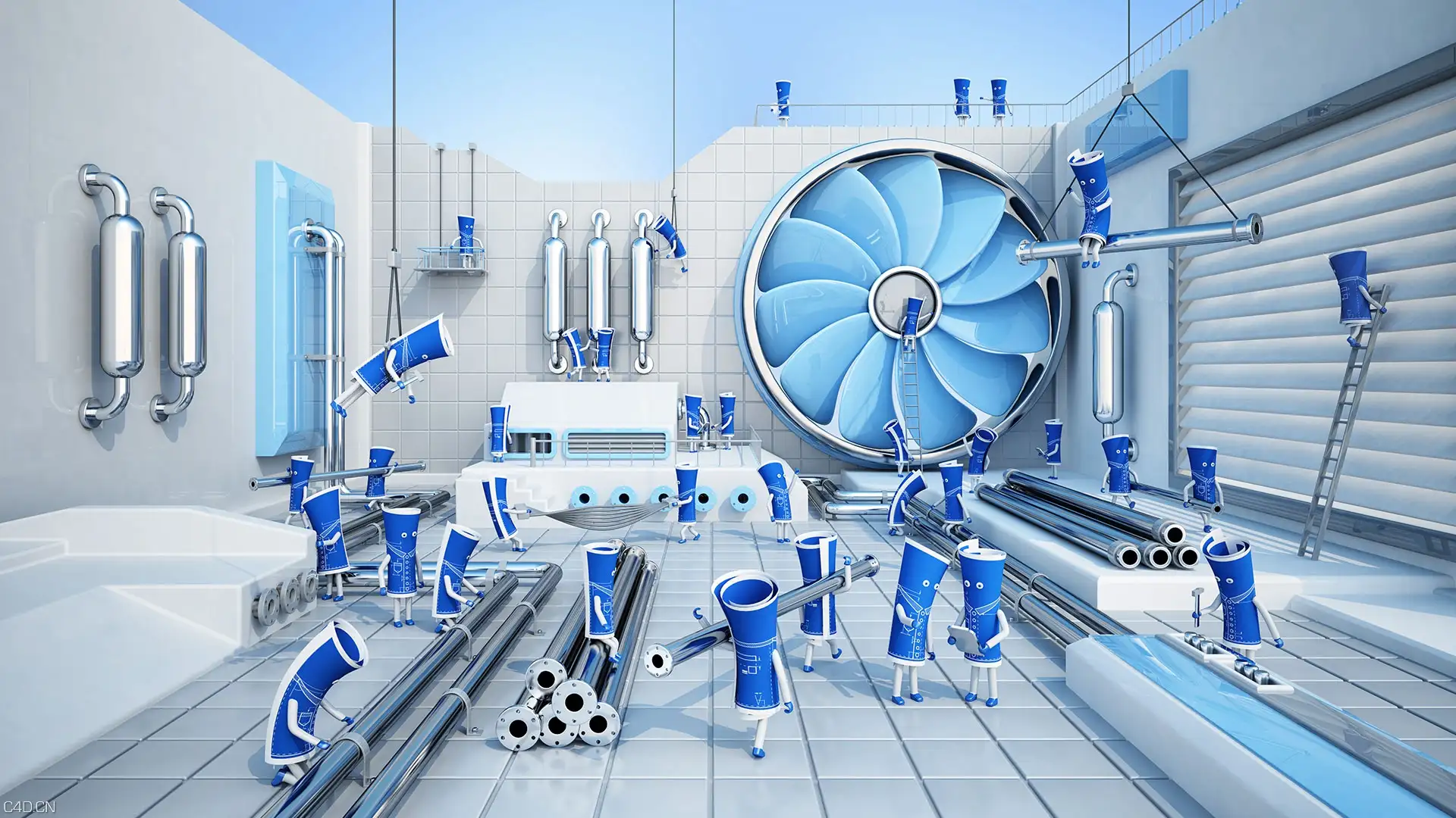 C4D作品欣赏：特殊的建筑装修工队 FASTCOMPANY – QUIRKY + GENERAL ELECTRIC - C4D之家 - main-01.jpg