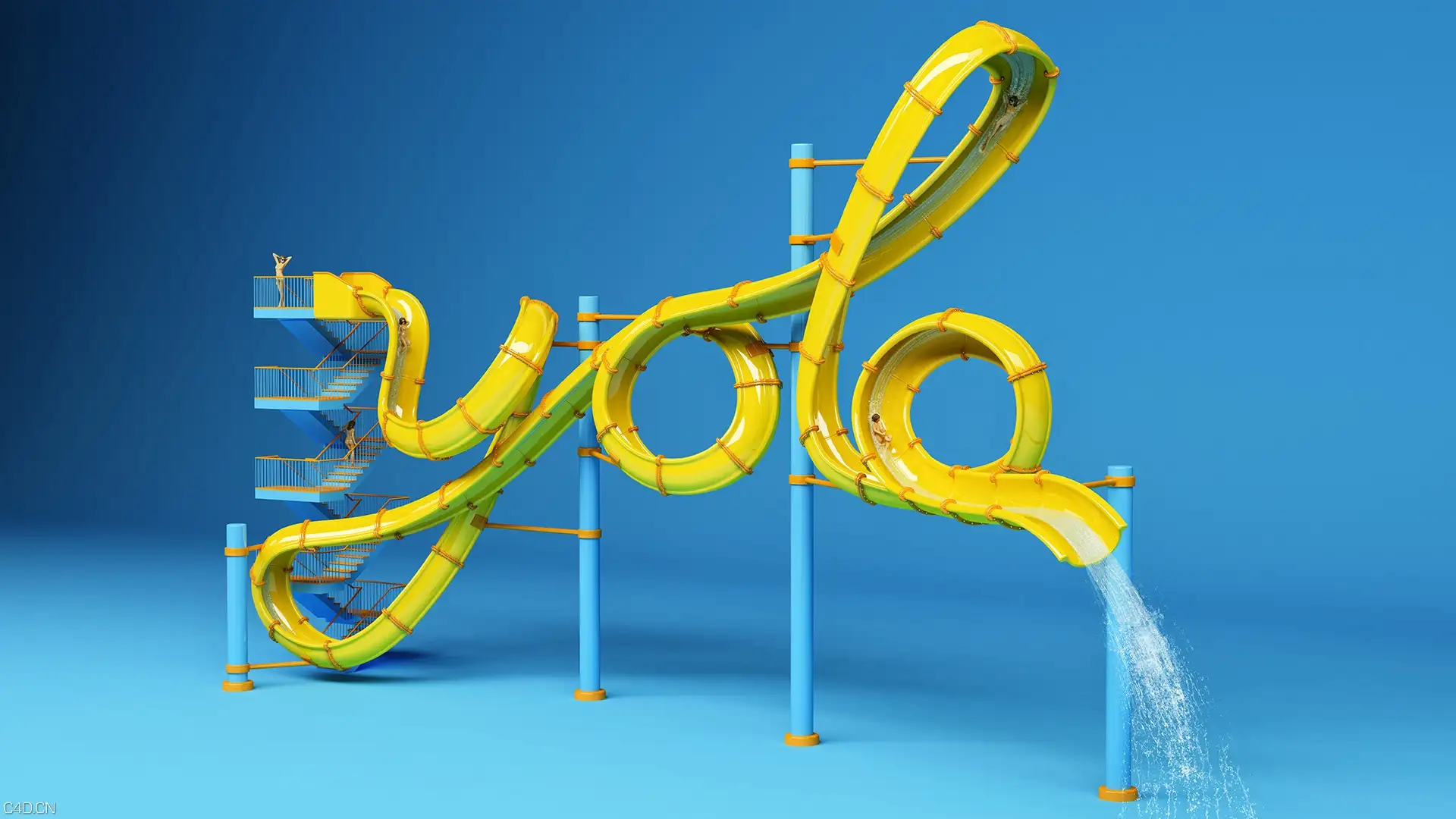 C4D作品欣赏：数字游乐场 YOU ONLY LIVE ONCE - C4D之家 - main-01.jpg