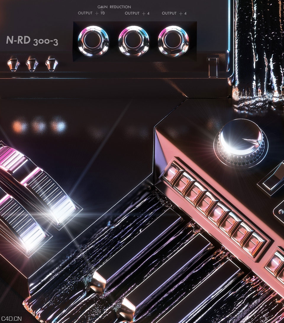 C4D作品欣赏：黑胶碟播放 NEEONOVUM – COVER ARTWORK - C4D之家 - detail-01-01.jpg