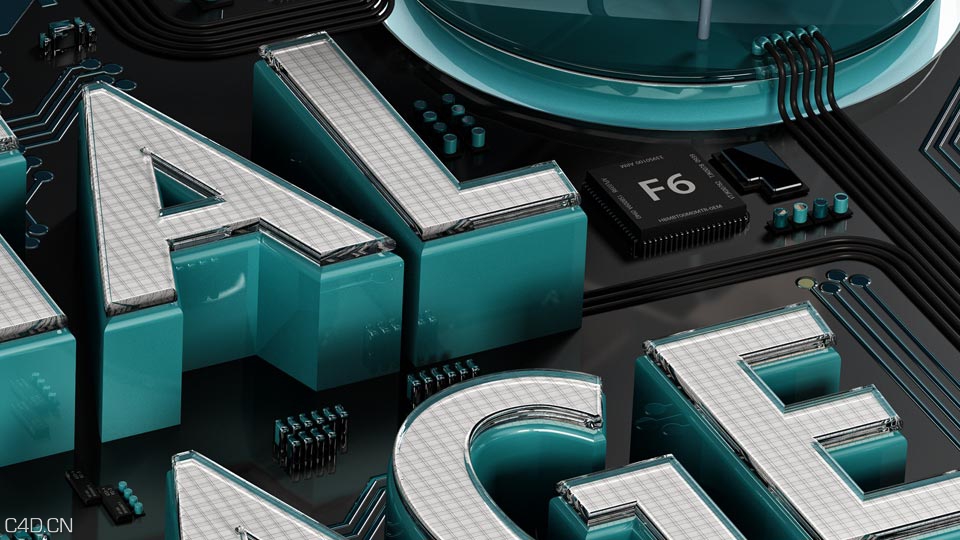 C4D作品欣赏：主板上的文字 SCIENTIFIC AMERICAN – LEARNING IN THE DIGITAL AGE - C4D之家 - detail-01-02.jpg