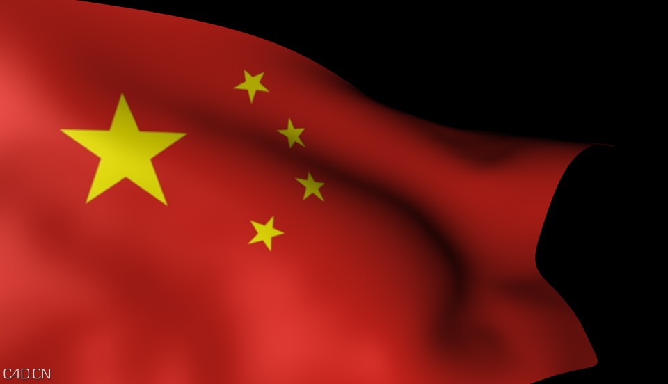 C4D五星红旗循环动画 Flag Animation Loop