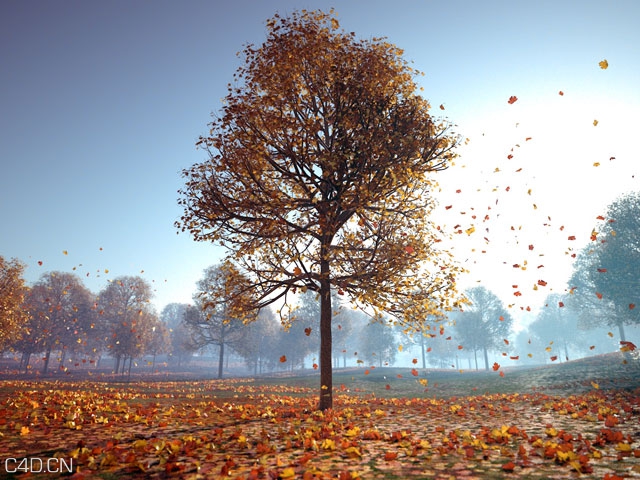 C4D秋天树木环境场景建模渲染教程Cinema 4D Tutorial Natural Environments - C4D之家 - url.jpeg