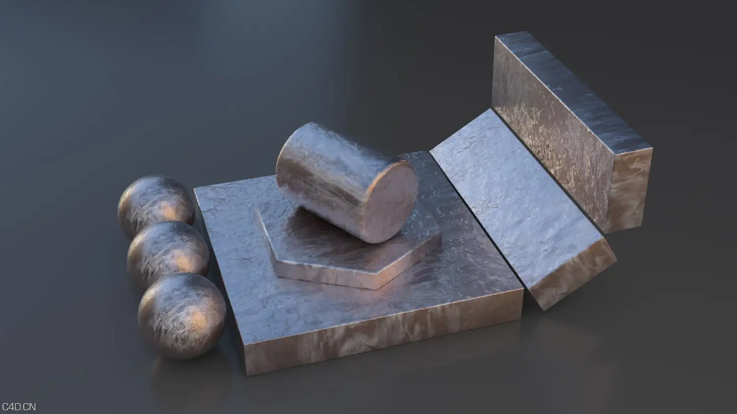 CINEMA4D制作粗糙的金属质感 How To Make A Rough Metal Texture