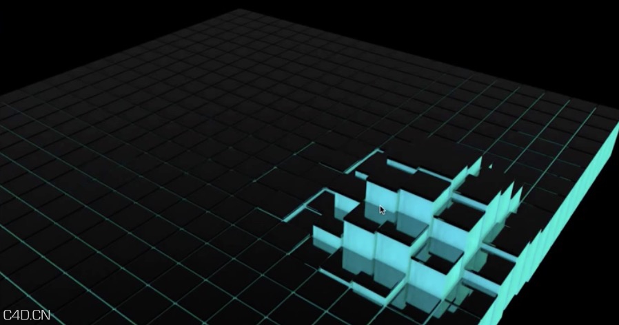 C4D创建起伏的方块动画 The establishment of science fiction in the fashion