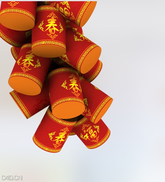 鞭炮C4D模型 Firecrackers 3d models