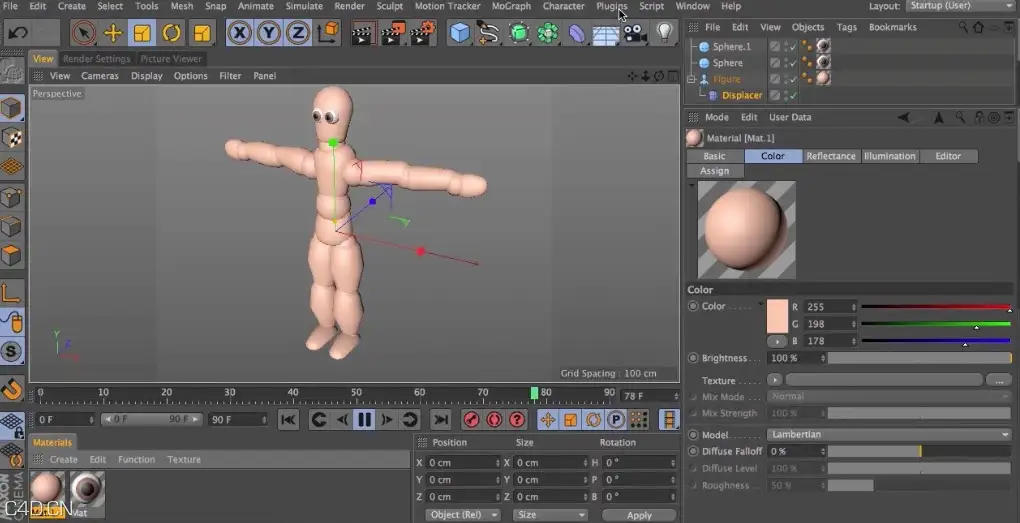 GSG灰猩猩教程：肉质斑点位移 Fleshy Blob Displacement - C4D之家 - cinema4d_ 2015-01-29 12.14.51.jpg