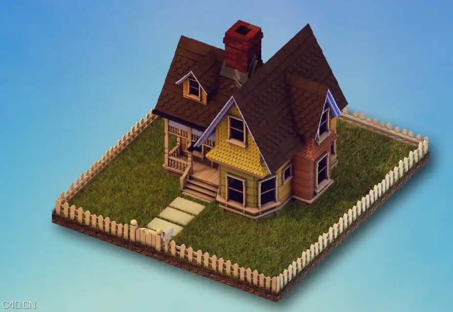C4D快速创建卡通别墅房子教程 4D Cinema speed art (Carl's house) - C4D之家 - cinema4d_ 2015-01-30 15.46.36.jpg