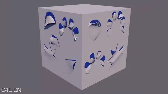 C4D制作纸上刻字撕裂下来的效果视频教程