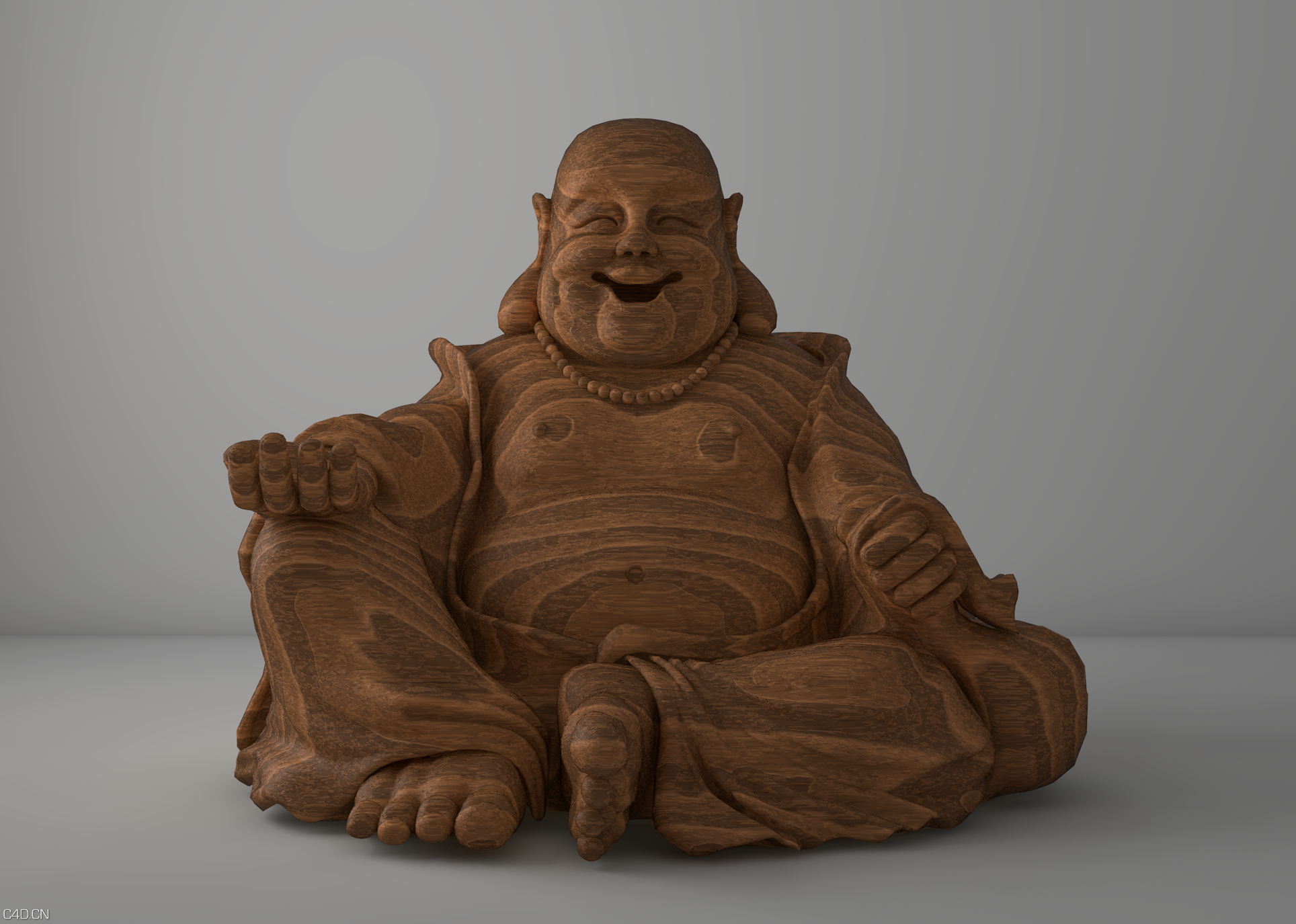 弥勒佛木纹材质 - C4D之家 - 佛像4.png