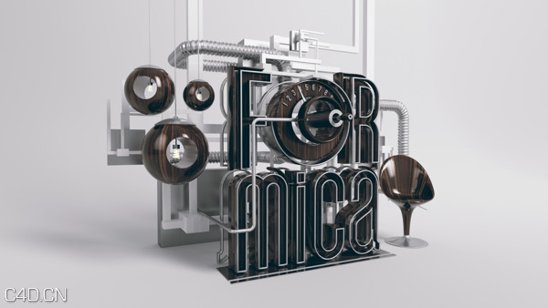 C4D作品欣赏：工业字母创意设计 Cinema 4D and Photoshop - C4D之家 - 61fe6924fbf4cd83b4c5da05e2746729.jpg