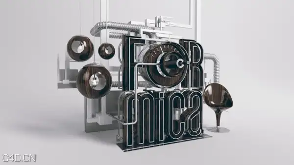 C4D作品欣赏：工业字母创意设计 Cinema 4D and Photoshop - C4D之家 - 61fe6924fbf4cd83b4c5da05e2746729.jpg
