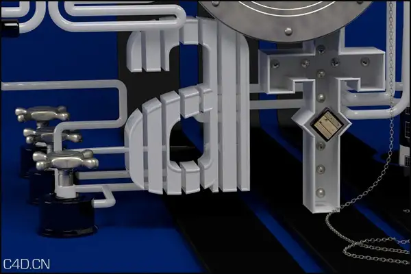 C4D作品欣赏：工业字母创意设计 - C4D之家 - 6a2bff7548d8037a6979316458ded1b4.jpg