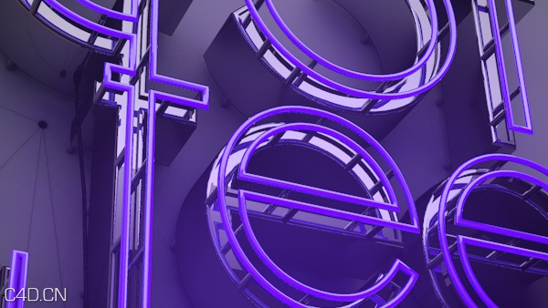 C4D作品欣赏：紫色霓虹灯文字创意设计 personal project Neon