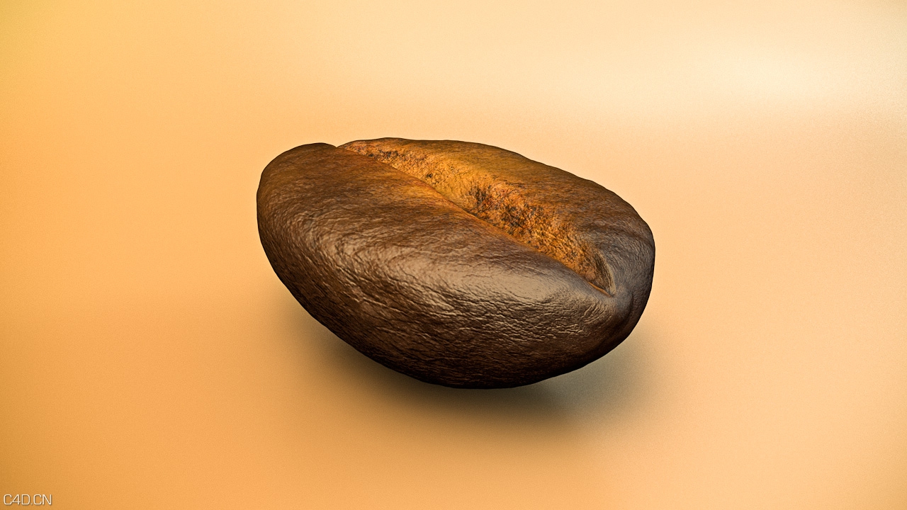 咖啡豆C4D高精模型 Kaffeebohne Coffee Bean 3D Model - C4D之家 - coffee_bean_3d_model.jpg