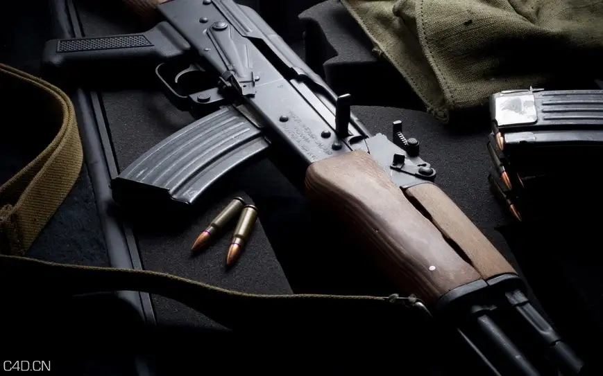 枪械模型：AK47 3D模型 C4D/OBL/3DS