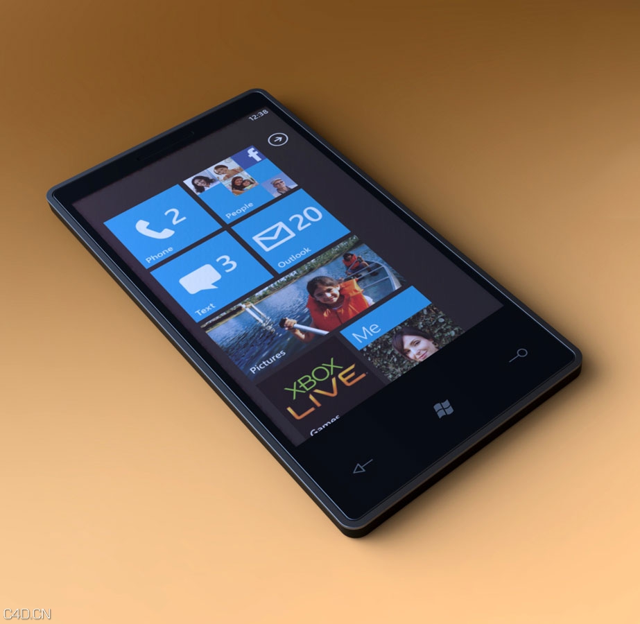 windows手机C4D模型 windows7 phone - C4D之家 - preview_windows7_phone_ericdesign.jpg