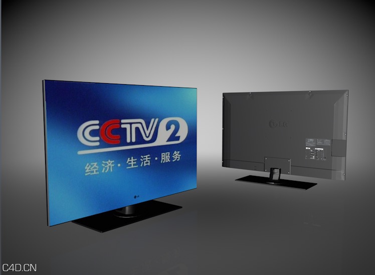 平板电视机C4D模型 Flat panel TV 3D model