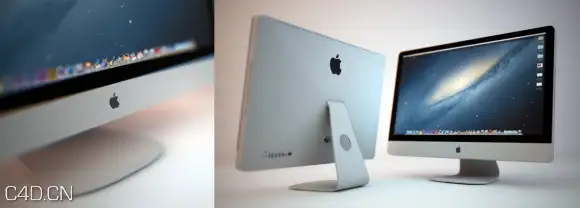 苹果一体机：iMAC电脑C4D模型