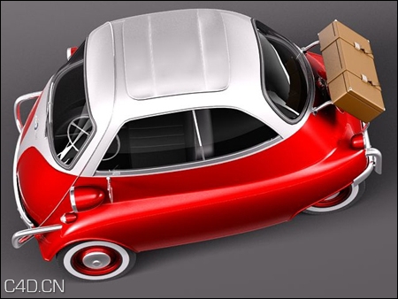经典微型汽车：宝马伊塞塔C4D模型 Isetta BMW