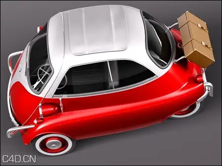 经典微型汽车：宝马伊塞塔C4D模型 Isetta BMW